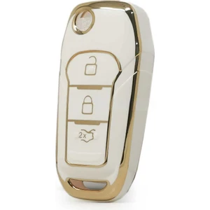 Barkas Elektronik Ford Puma Anahtar Kılıfı Beyaz Gold