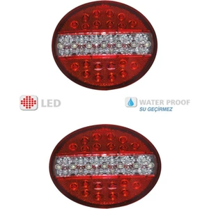 Ahmet Otomotiv Hamburger Tip Ledli Stop Lamba 12 Volt Römork Karavan 4 Modlu 2 Adet