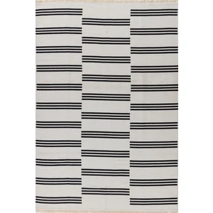 Elegantwoven Siyah Pamuk Dokuma Kilim - Homesteadart Rugs, Çift Taraflı, Nefes Alabilen ve 30°c'de Yıkanabilir, Katlanabilir, Robot Süpürge ile Uyumlu Yapı - Çeşitli Ölçülerde