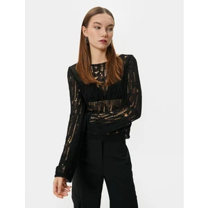 Ajurlu Kazak Uzun Kollu Yuvarlak Yaka