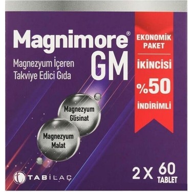 Magnimore Gm Magnezyum 2 x 60 Tablet Fiyatı - Taksit Seçenekleri