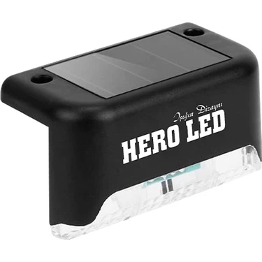 Hero Led 4 Adet Solar Güneş Enerjili Şarj Edilen Köşebent Merdiven Veranda Bahçe LED Lamba