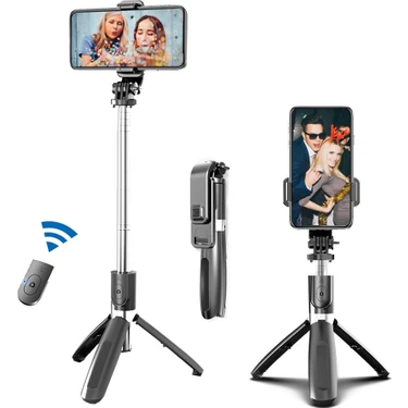 Ganbao Taşınabilir Tripod Selfie Sopa Cep Telefonu Fotoğraf Çekme Canlı Yayın Şarj Edilebilir