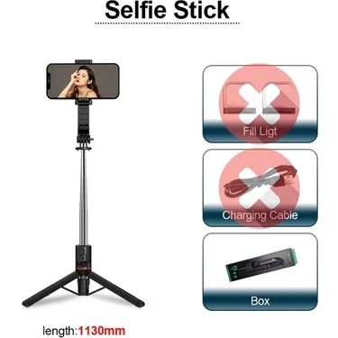 Ganbao Işık Yok ve Kutu Fangtuosı 1160MM Genişletilmiş Sürüm Bluetooth Selfie Çubuğu Dolgu Işığı