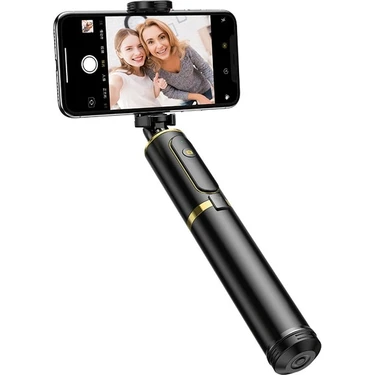 Ganbao Altın Gimbal Sabitleyici Selfie Sopa Tripod Iphone 13 12 Pro Max Samsung S21 Bluetooth