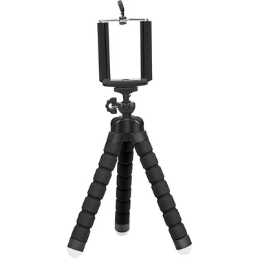 Ganbao Siyah Tripod Seti Lıeve Mini Esnek Sünger Ahtapot Tripod iPhone Samsung Xiaomi Huawei