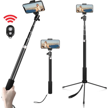 Ganbao 158 cm Tripod 158 cm Taşınabilir Tripod Telefon 1/4 Vida Kafası Esnek Selfie Tripod Standı