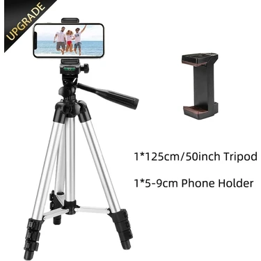 Ganbao 125CM Tutuculu Hafif Telefon Tripod'u 125CM Bluetooth Uzaktan Kumandalı/telefon Tutuculu,