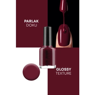 Alix Avien Bordo Oje 107 - Yüksek Pigmentli Uzun Süreli Kalıcılık Hızlı Kuruma - Nail Lacquer