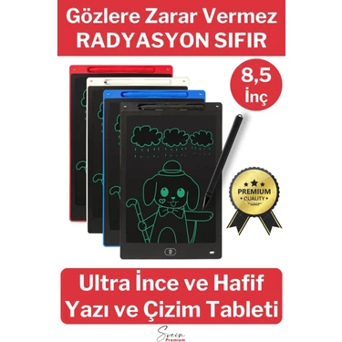 Qasul Dijital Çocuk Yazı Çizim Tableti LCD 8.5 Inc Ekranlı ve Bilgisayar Kalemli Eğitici Çocuk