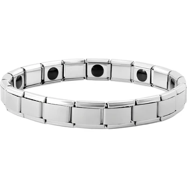 Chavin 9 mm Germanyum Lastikli Mat Gri Çelik Unisex Bileklik