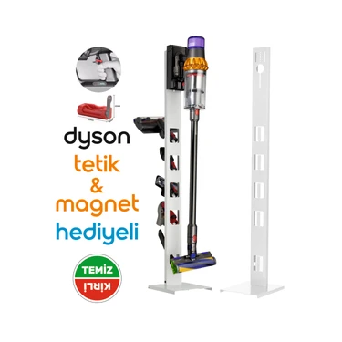 Dyson Uyumlu Beyaz Renk Dikey Süpürge Standı V15-V12-V11-V10-V8 Bütün Dyson Modelleriyle