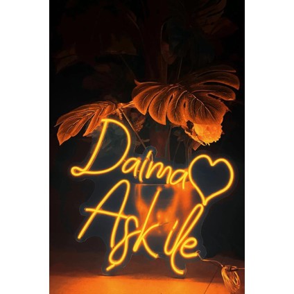 Sanec Kalpli Daima Aşk Ile Yazılı Neon LED Işıklı Tablo Düğün ve Kutlama Duvar Dekorasyon Ürünleri modelleri