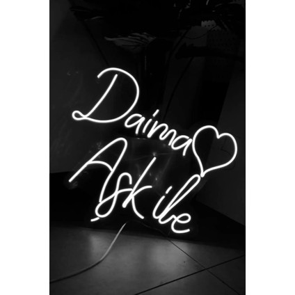 Sanec Kalpli Daima Aşk Ile Yazılı Neon LED Işıklı Tablo Düğün ve Kutlama Duvar Dekorasyon Ürünleri fırsatları