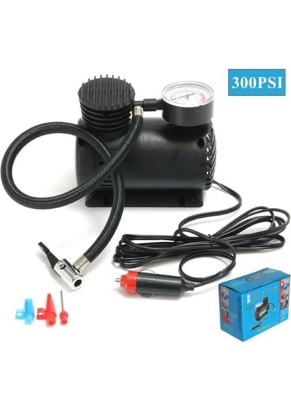 Bot Yatak Simit Araba Oto Araç Lastik Şişirme Pompası Hava Kompresörü 12 Volt 300 Psi