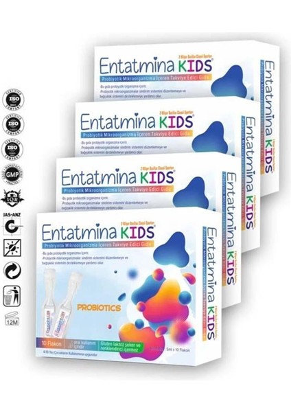 Kids 10 Flakon 2 Milyar Bacillus Clausii Sporu Içeren Probiyotik 10 X4 Paket