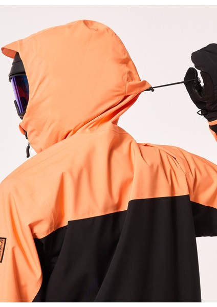 Siyah - Turuncu Erkek Kapüşonlu Desenli Kayak Montu FOA404723 Tc Skull Reduct Shell Ja fırsatları