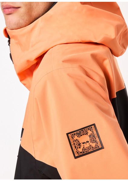 Siyah - Turuncu Erkek Kapüşonlu Desenli Kayak Montu FOA404723 Tc Skull Reduct Shell Ja indirimleri