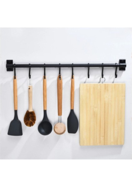 Mutfak Askılık - Banyo- Askılık Genel Amaçlı Duvar Askısı 80 cm Boru 8 Adet Askı