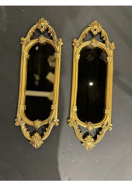 Ikili Niş Dekoratif Dikdörtgen Ayna Polyester Gold