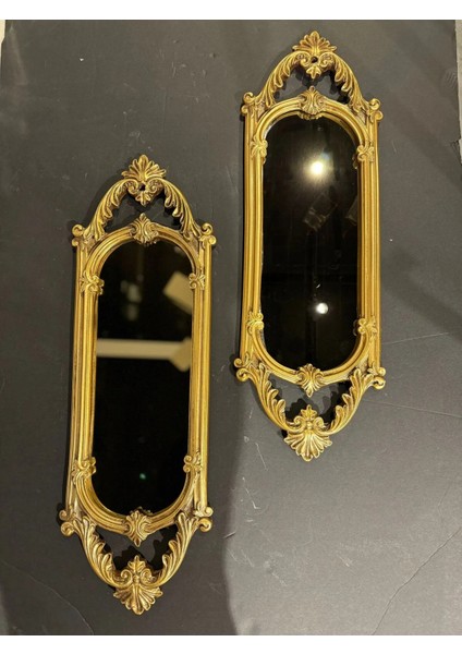 Ikili Niş Dekoratif Dikdörtgen Ayna Polyester Gold