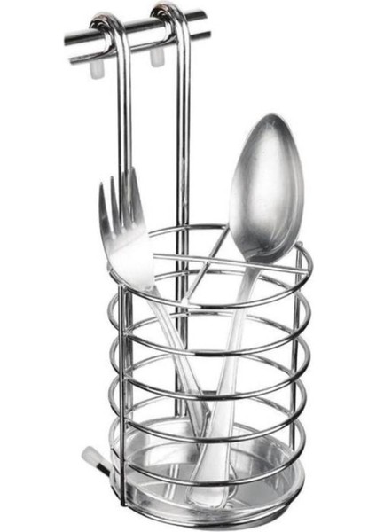 Tezgah Üstü Servis Standı Dik Kaşıklık Düzenleyici Krom Askılık