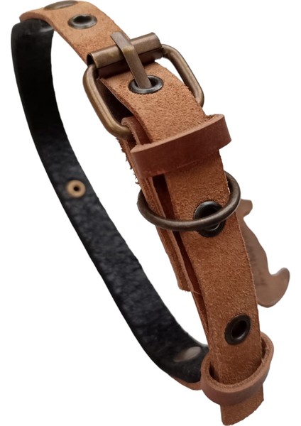 Köpek boyun tasması hakiki deri siyah vizon kalınlık:3mm genişlik:1,5cm boyun ölçüsü:XXS.12-20cm ayarlamalı dog collar T1-7