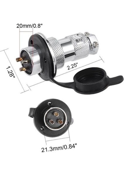 DF20 3 Pin 20MM Su Geçirmez Konnektör Takımı modelleri