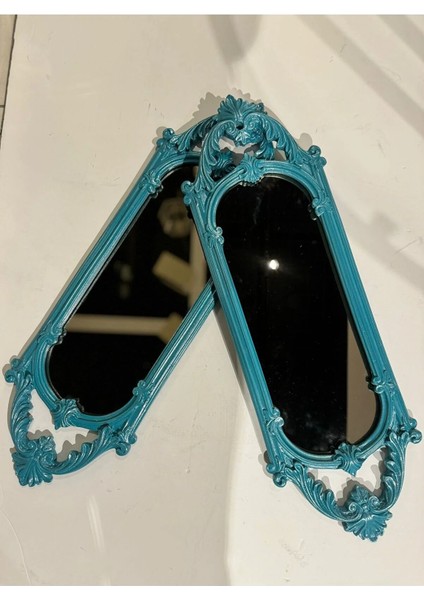 Ikili Niş Dekoratif Dikdörtgen Ayna Polyester Turkuaz