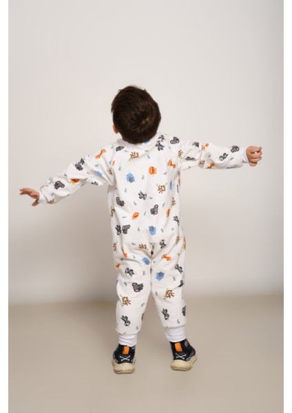 Voguevista Elyafsız Kışlık Uzun Kollu Çift Kat %100 Pamuk Pazen Ayıcık ve Hayvanlar Desenli Cocuk Bebek Uyku Tulumu