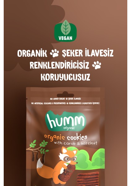 - Organik Vegan Keçiboynuzlu ve Fındıklı Kurabiye Atıştırmalık Paketi - 6 Adet