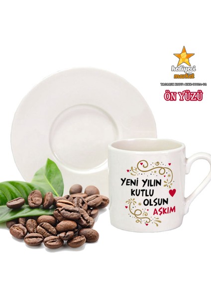 Kişiye Özel 2024 Yılbaşı Temalı özel 6'lı Türk Kahvesi FINCANI (HMK-00024-02) fiyatları