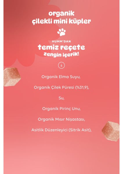 - Organik Glutensiz Vegan Çilekli Mini Küpler Atıştırmalık Paketi - 3 Adet fırsatları