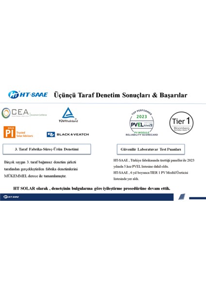 HT-SAAE HT72-166M 455WP Ekonomik Güneş Paneli Half-Cut Monokristal Yüksek Verimli Düşük LID ve PERC Hücresi 9 Busbar