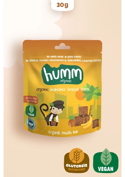 Humm Organic - Organik Glutensiz Vegan Muzlu Kek - 30g