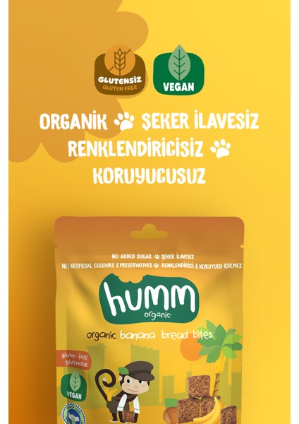 Humm Organic - Organik Glutensiz Vegan Muzlu Kek - 30g