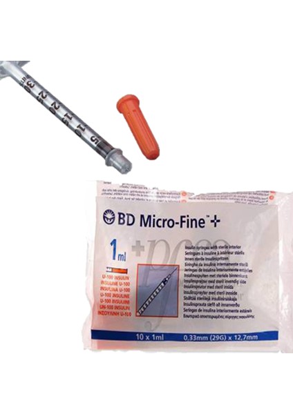 Microfine + Insulin Enjektörü 1 ml 0,33 x 12,7 mm 10'lu