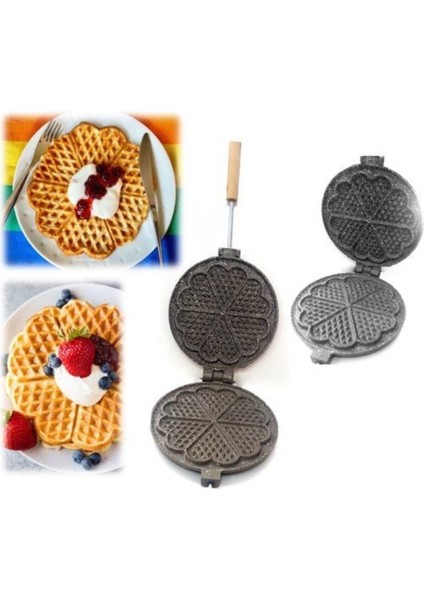 Döküm Granit Waffle Kalıbı 19X16 cm