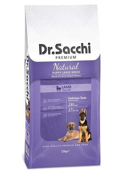 Dr.Sacchi Puppy Büyük Irk Kuzu Etli Yavru Köpek Maması 15 Kg