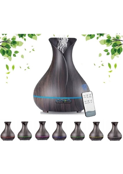 550 ml Ultrasonik Aroma Difüzörü 7 Renk LED Işıklı Aromatik Oda Kokusu Vazo Hava Nemlendirici fiyatları