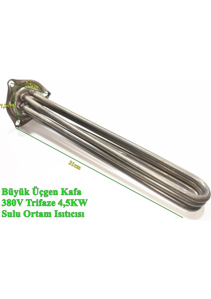 4,5KW Üçgen Flanş (Büyük) 380V Trifaze Sanayi Isıtıcı Rezistansı modelleri