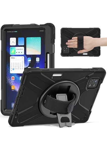 Xiaomi Pad 6 Kılıf Standlı Defender Darbe Korumalı Tank + Ekran Koruyucu