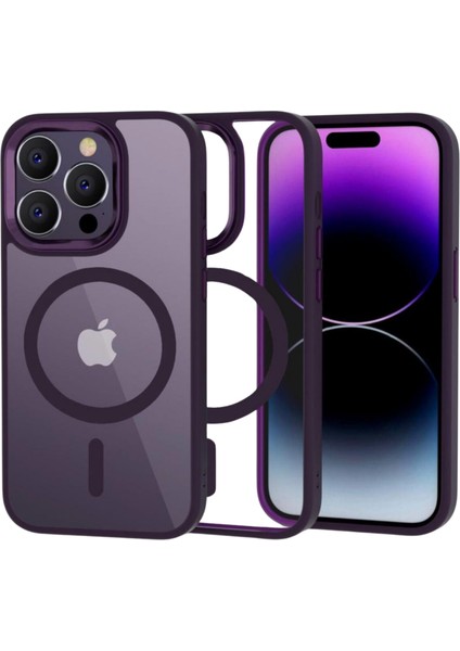 iPhone 14 Magsafe Derin Mor Kılıf/ Magnefic Crystal Deep Purple Case modelleri