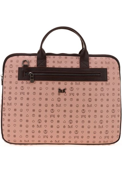 Monogram Pembe/kahve Laptop & Evrak Çantası RH09 Business-Mn