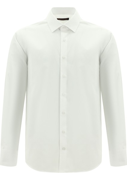 Uzun Kol Klasik Katlı Manşet Pamuk Gömlek