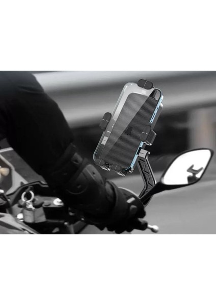 Bisiklet Motorsiklet Atv Otomatik Tuşlu Motosiklet Ayna Telefon Tutucu Tutacağı fırsatları