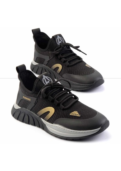 Siyah Sarı Streç Erkek Sneaker E01175524217