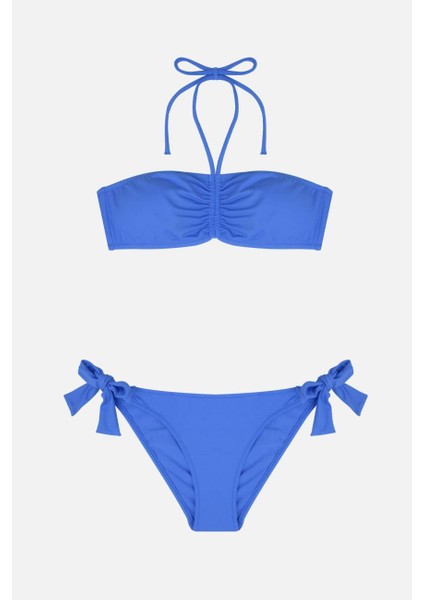 3890 Mavi Kız Çocuk Bikini Takımı