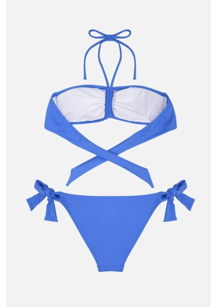 3890 Mavi Kız Çocuk Bikini Takımı