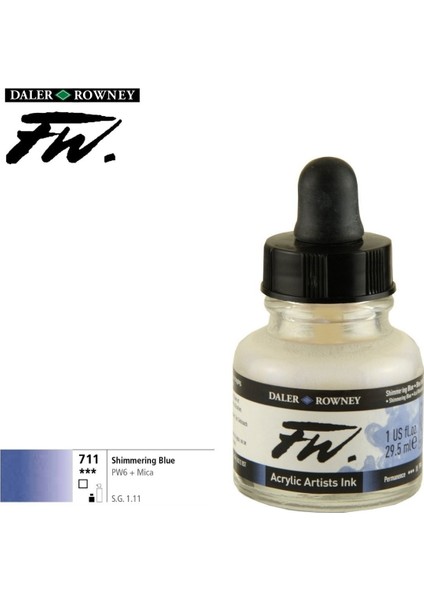 Likit Akrilik Pistole Mürekkebi Fw Ink 29 5 ml 711 Shi mm ering Blue